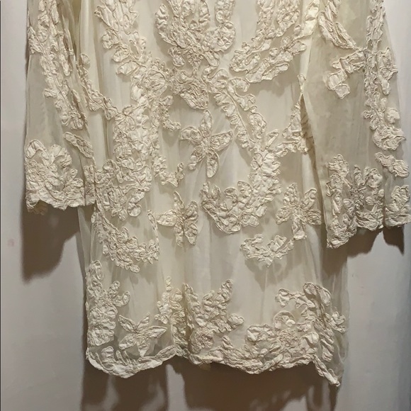SOFT SURROUNDINGS LACE TUNIC SZ L APPLIQUÉ TULLE - Picture 3 of 7